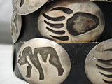 So Detailed!! Vintage Native American Navajo Sterling Silver Overlay Concho Belt Old-Nativo Arts