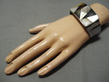 Incredible Vintage Native American Navajo Shell Inlay Sterling Silver Bracelet-Nativo Arts