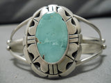 Majestic Vintage Native American Navajo Carico Lake Turquoise Sterling Silver Bracelet-Nativo Arts