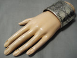 Important Vintage Native American Navajo Perfect Silver Works Douglas Sterling Silver Bracelet-Nativo Arts