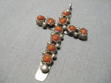 Impressive Vintage Zuni Native American Sterling Silver Cross Pendant Old-Nativo Arts