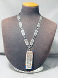 Timmy Yazzie Important Vintage Native American Navajo Side Inlay Sterling Silver Necklace-Nativo Arts