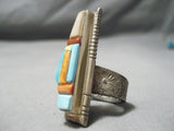 Amazing Vintage Native American Navajo David Tune Turquoise Sterling Silver Ring-Nativo Arts