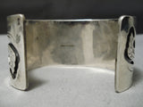 Huge Heavy Flying Birds Vintage Native American Navajo Concho Sterling Silver Bracelet Old-Nativo Arts