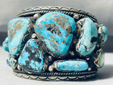 174 Gram Monster Mens Vintage Native American Navajo Turquoise Sterling Silver Bracelet-Nativo Arts