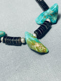 Superior Vintage Native American Navajo Royston Turquoise Sterling Silver Necklace-Nativo Arts