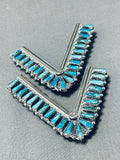 Amazing Native American Navajo Turquoise Sterling Silver Collar Pins Signed Tommy Lowe-Nativo Arts