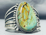Rich Jim Native American Navajo Signed Gigantic Royston Turquoise Sterling Silver Bracelet-Nativo Arts