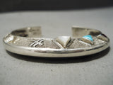Workmanship Vintage Native American Navajo Turquoise Gold Sterling Silver Bracelet-Nativo Arts