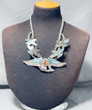 One Of The Best Vintage Native American Navajo Choker Turquoise Inlay Sterling Silver Necklace-Nativo Arts