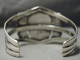 Detailed Johnny Yazzie Vintage Native American Navajo Lapis Sterling Silver Bracelet-Nativo Arts