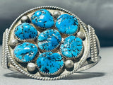Unforgettable Vintage Native American Navajo Kingman Turquoise Sterling Silver Bracelet-Nativo Arts