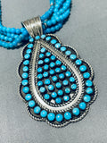 One Of The Finest Vintage Native American Zuni Turquoise Sterling Silver Necklace-Nativo Arts