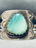 Shielded With Turquoise Vintage Native American Navajo Green Turquoise Sterling Silver Bracelet-Nativo Arts