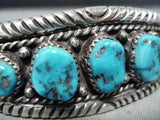 Important Henry Roanhorse Vintage Native American Navajo Turquoise Sterling Silver Bracelet-Nativo Arts