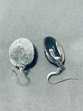Amazing Vintage Kee Native American Navajo Sterling Silver Acient Tree Sap Earrings-Nativo Arts