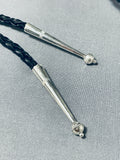 Tremendous Native American Navajo Sterling Silver Bear Bolo Signed-Nativo Arts
