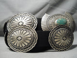 Detailed!! Native American Navajo Royston Turquoise Sterling Silver Concho Belt-Nativo Arts