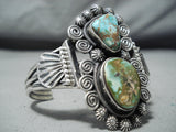 Dazzling Native American Navajo Damale Turquoise Sterling Silver Bracelet-Nativo Arts