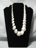 Heavy Museum Quality Vintage Native American Navajo Hand Tooled Sterling Silver Bead Necklace-Nativo Arts