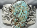 Rob Yellowhorse Vintage Native American Navajo Green Turquoise Sterling Silver Bracelet-Nativo Arts