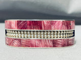 Native American Best Navajo Purple Shell Sterling Silver Inlay Bracelet-Nativo Arts