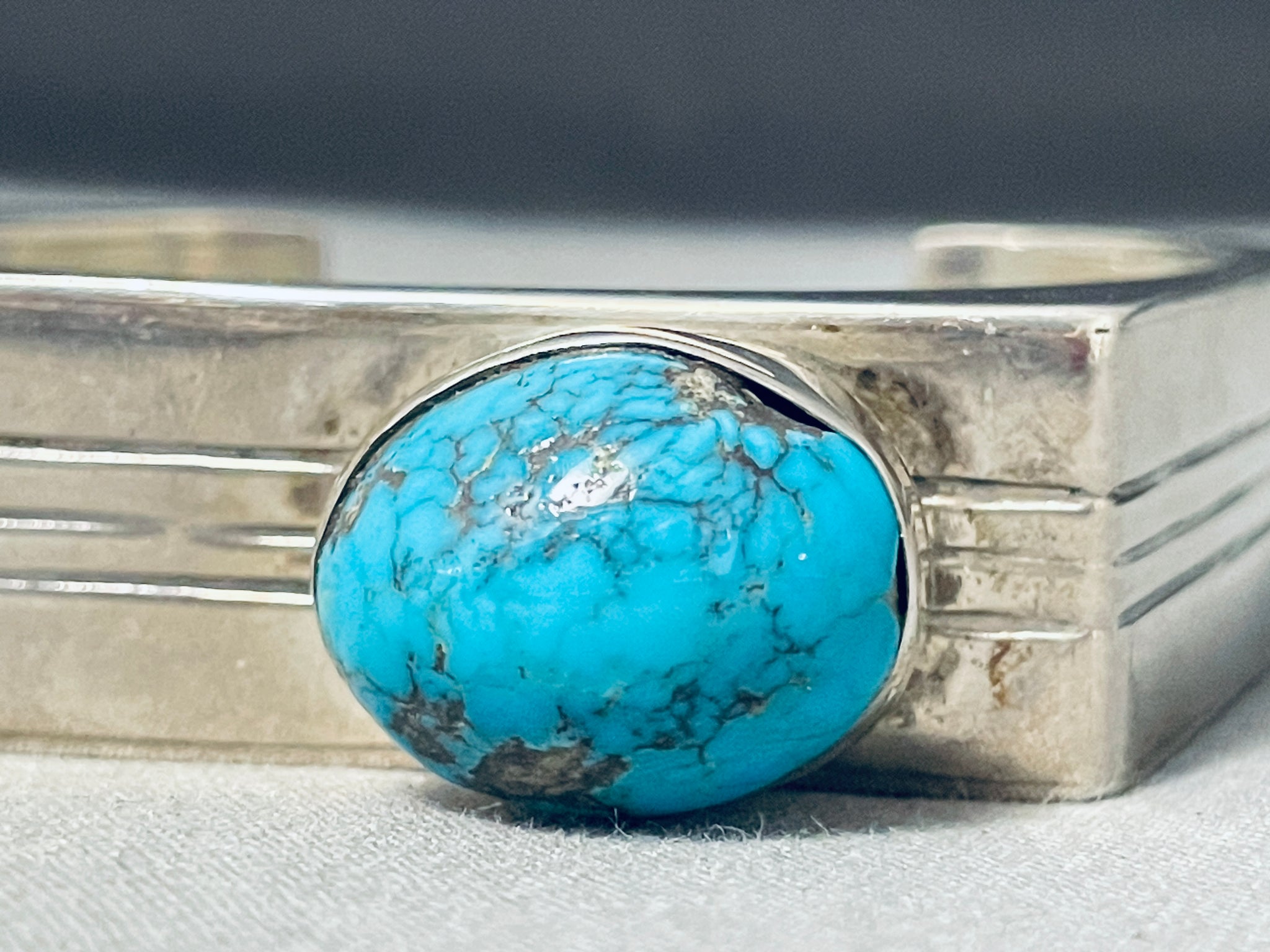 Sterling Silver Round selling Turquoise Bracelet