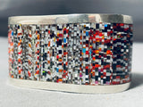 Most Intricate Native American Zuni Opal Turquoise Sterling Silver Inlay Bracelet-Nativo Arts