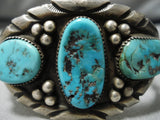 Stunning Vintage Navajo Turquoise Native American Sterling Silver Bracelet-Nativo Arts