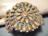 Exceptional Native American Navajo Apple Coral Cluster Sterling Silver Bracelet-Nativo Arts