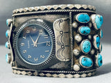 174 Grams Heavy Mens Vintage Native American Navajo Turquoise Sterling Silver Bracelet-Nativo Arts