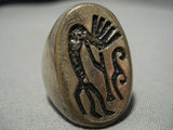 Marvelous Vintage Navajo Kokopelli Sterling Silver Native American Ring Old-Nativo Arts