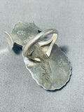 Astonishing Native American Navajo Royston Turquoise Sterling Silver Ring Signed Nel Morton-Nativo Arts