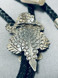 Sensational Native American Navajo Signed Sterling Silver Toad Ben Benally Bolo-Nativo Arts