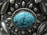 Quality Stu Billy Native American Navajo Spiderweb Turquoise Sterling Silver Bracelet-Nativo Arts