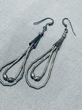 Pretty Vintage Native American Navajo Sterling Silver Earrings-Nativo Arts