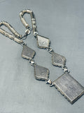One Of The Best Ever Vintage Native American Navajo Turquoise Inlay Sterling Silver Necklace-Nativo Arts