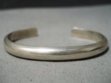 Thick Hand Tooled Vintage Native American Navajo Sterling Silver Bracelet Cuff Old-Nativo Arts