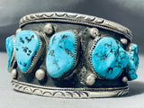 Elvis Nelson Rare Vintage Native American Navajo Turquoise Sterling Silver Bracelet-Nativo Arts