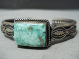 Heavy Thick Coiled Vintage Native American Navajo Carico Lake Turquoise Sterling Silver Bracelet-Nativo Arts