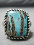 Important Vintage Native American Navajo Jeanette Dale Turquoise Sterling Silver Ring-Nativo Arts