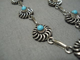 Exquisite Zuni Native American Sleeping Beaut Turquoise Sterling Silver Necklace-Nativo Arts