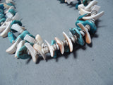 Impressive Vintage Navajo Turquoise Sterling Silver Necklace Native American Old-Nativo Arts