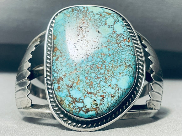 Very Important Vintage Native American Navajo Lone Mountain Turquoise Sterling Silver Bracelet-Nativo Arts