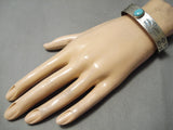 Marvelous Vintage Native American Navajo Sky Blue Turquoise Sterling Silver Bracelet Old-Nativo Arts