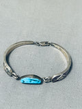 Fantastic Vintage Native American Navajo Kingman Turquoise Sterling Silver Link Bracelet-Nativo Arts