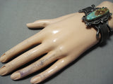 Thick Heavy Vintage Native American Navajo Royston Turquoise Sterling Silver Bracelet-Nativo Arts