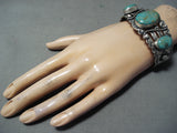 Breathtaking Native American Navajo Royston Turquoise Sterling Silver Bracelet-Nativo Arts
