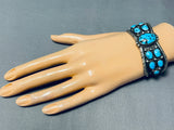 Milton Lasiloo Vintage Native American Zuni Morenci Turquoise Sterling Silver Bracelet-Nativo Arts