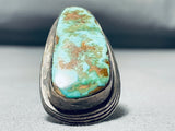 Huge Vintage Native American Navajo Royston Turquoise Sterling Silver Ring Old-Nativo Arts